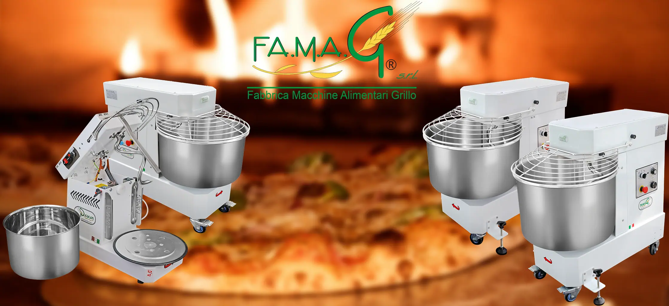 Contemporary pizza with FA.M.A.G. mixer